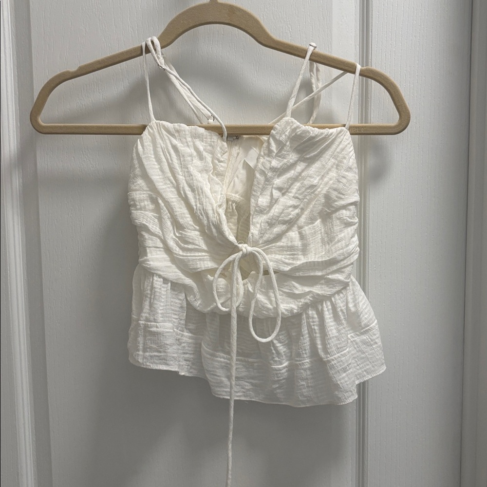 Astr Cream Sleeveless Top